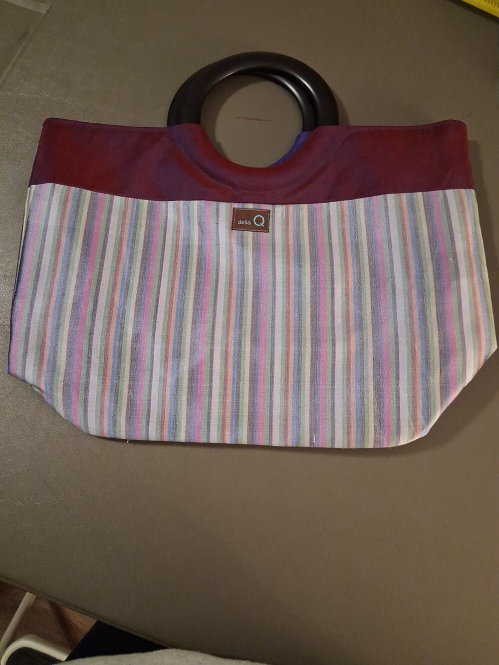 Della Q Lena Bag Knitting Essentials Circa 2010 Silk Striped Project Bag